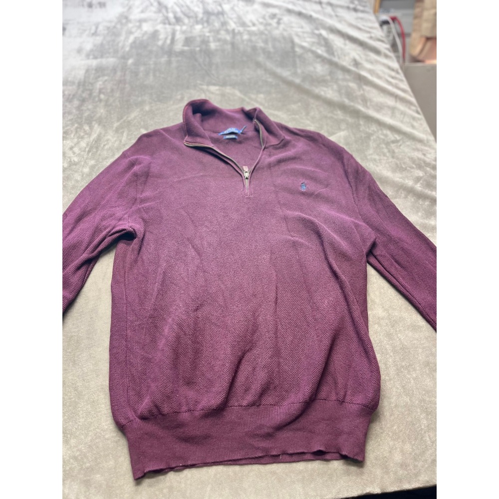 Polo Ralph Lauren Pima Cotton Quarter Zip Pullover Sweater - Mens large burgundy
